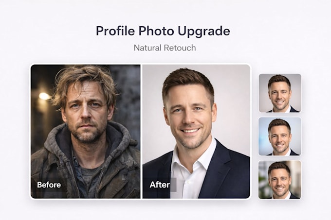 edit and retouch professional headshots for linkedin and CV