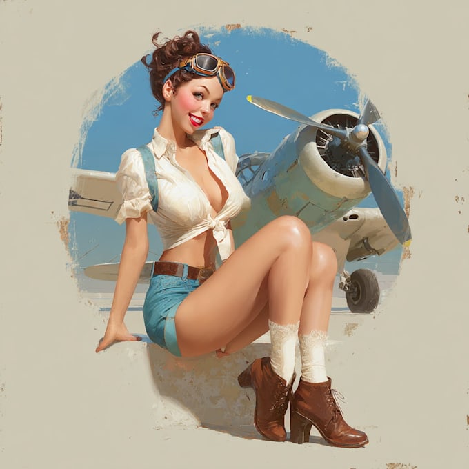 design retro vintage pinup logo design