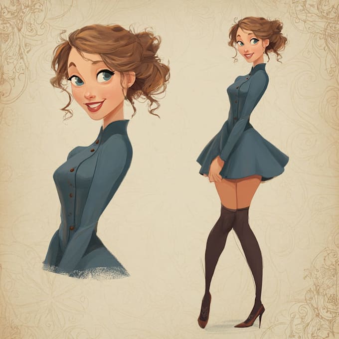 make outstanding disney style portrait for you