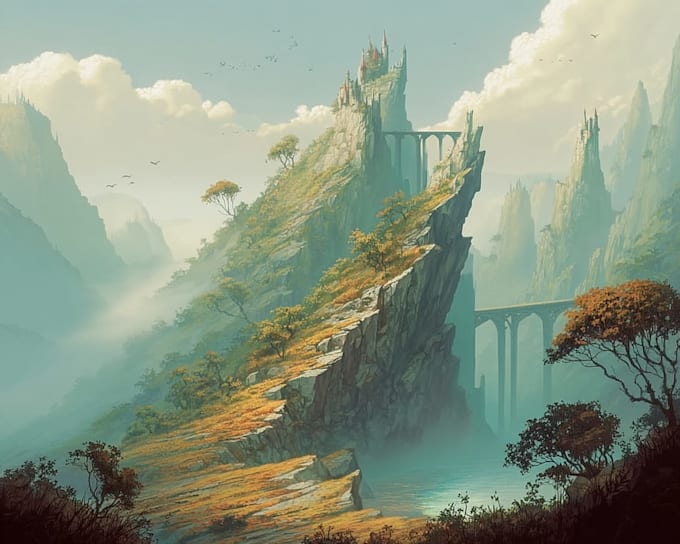 paint cinematic fantasy landscape artwork