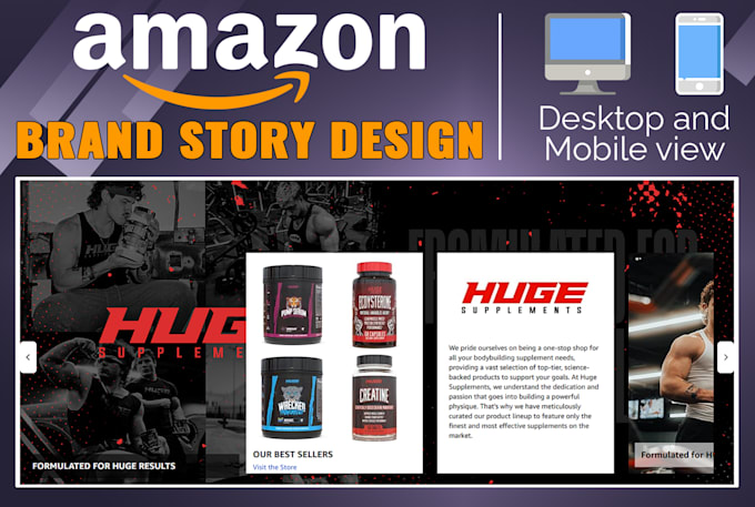design a premium supplement amazon brand story and a plus content