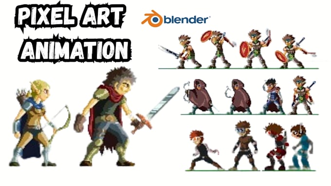 Create pixel art tilesets character sprites 2d sprite sheet animation ...
