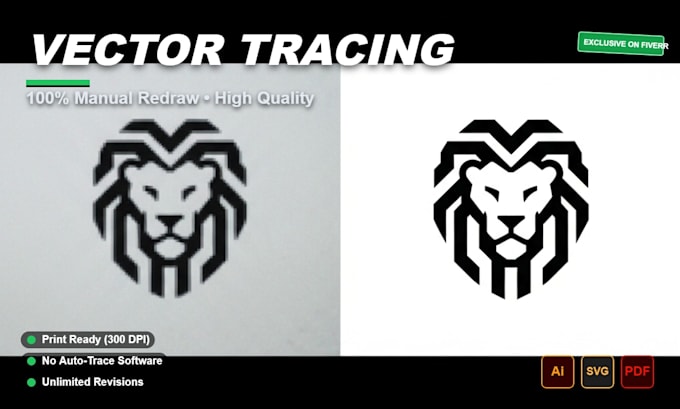 redraw your pixelated image into clean solid color vector