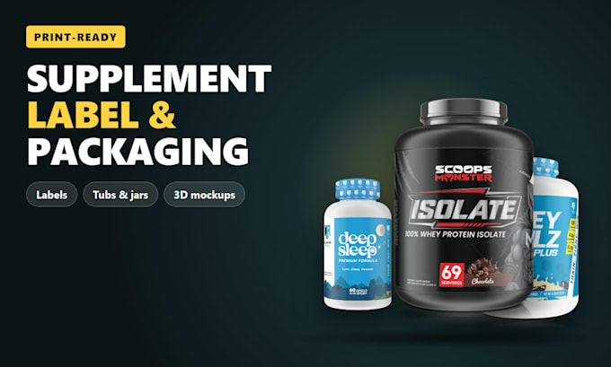 design supplement label and packaging for jars and bottles