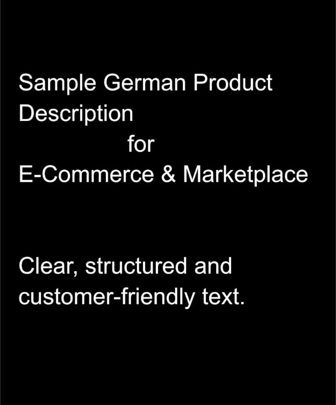write german product descriptions for online shops