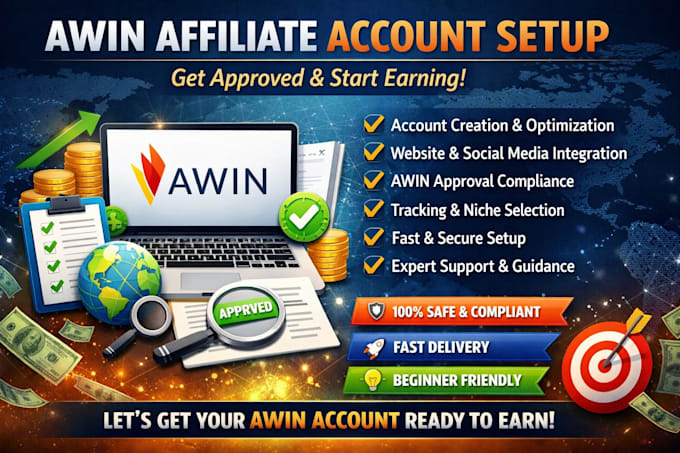 create and professionally set up your awin affiliate account