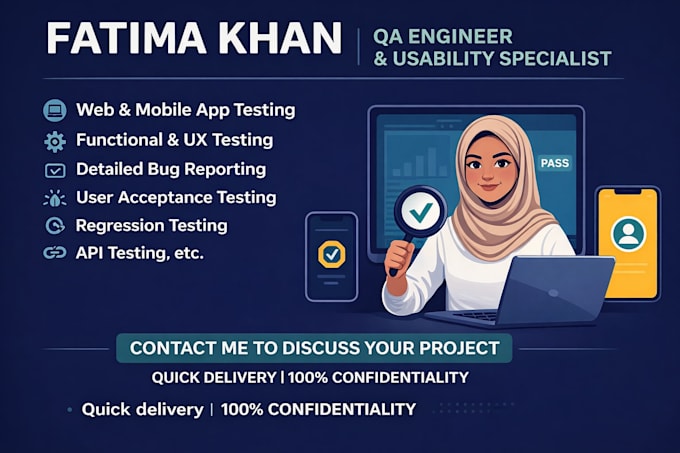 test your mobile app, web app, platform, or software for bugs, UI, UX, usability