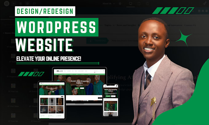 design redesign wordpress business website, build wordpress website development
