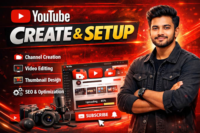 create and setup a professional youtube channel for you