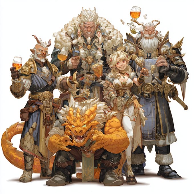 professionally draw your dnd character or party