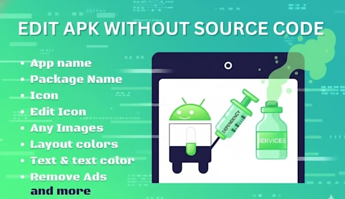 unlock, decompile, edit, recompile apk professionally