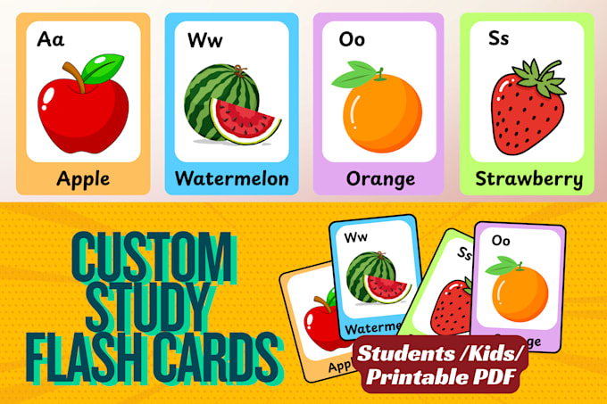 create attractive custom flashcards for educational purpose