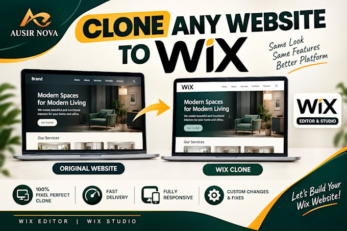 clone your website to wix website professionally