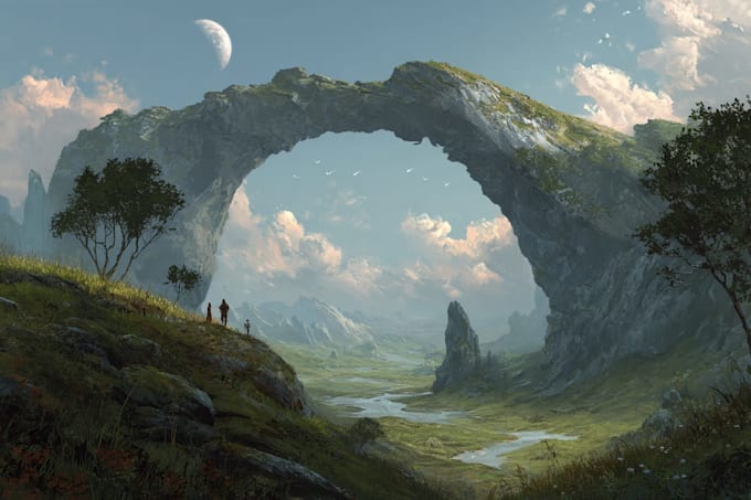 digitally paint fantasy landscape