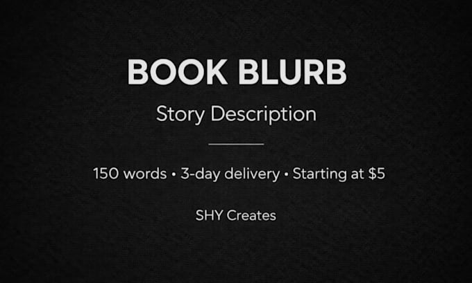 write a clear and engaging book blurb or story description