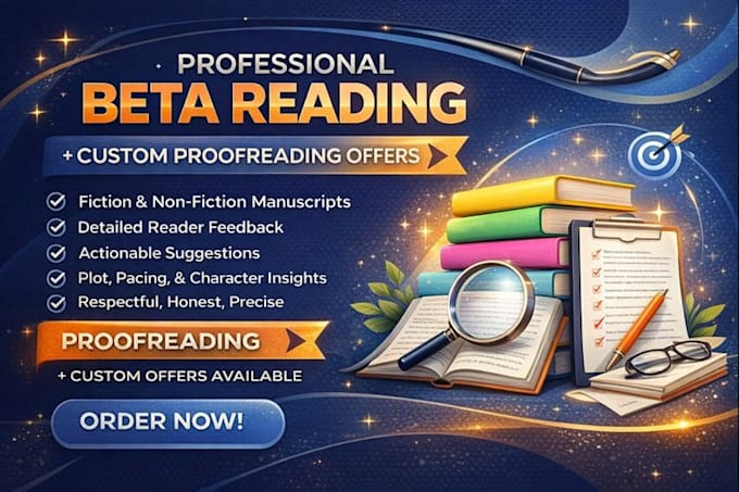proofread and beta read your manuscript or novel professionally