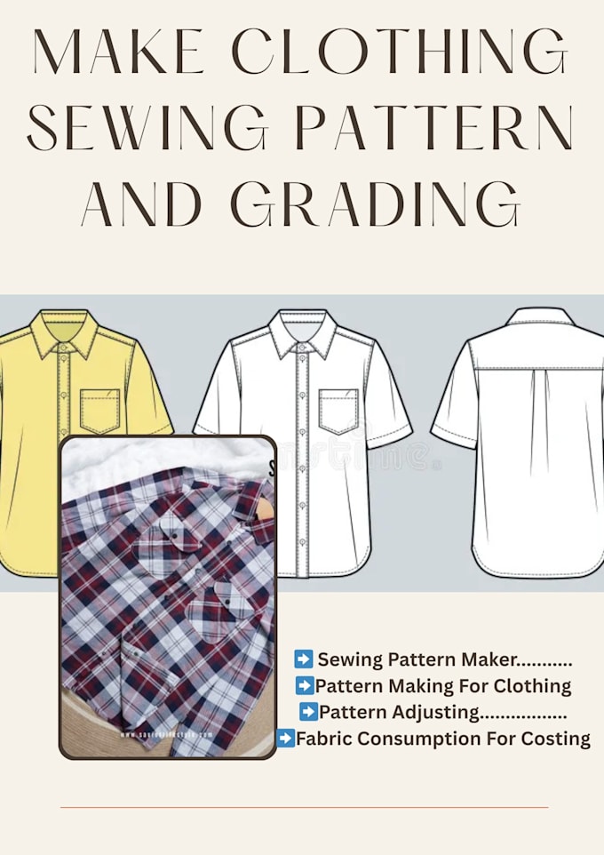Do any kinds of men shirt pattern design and grading by Noorfoysal | Fiverr