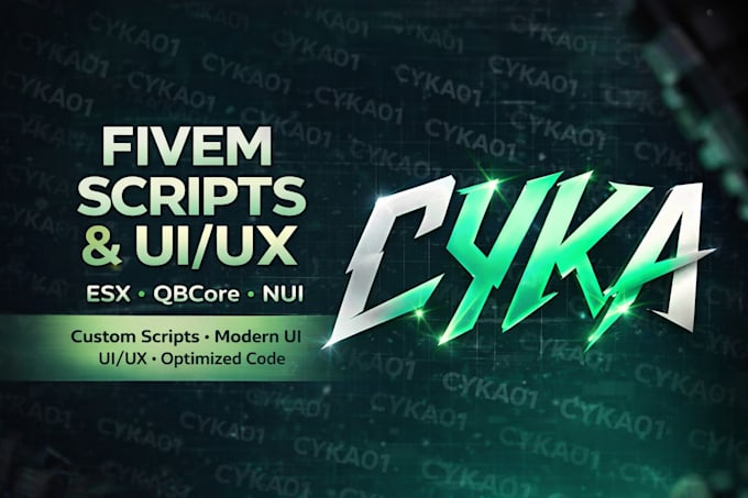 develop fivem scripts and UI UX for esx and qbcore