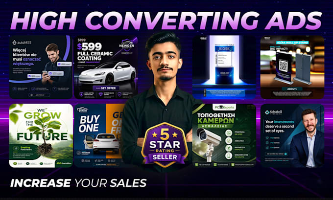 design high converting static ads for meta and facebook