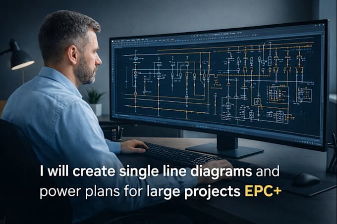 create single line diagrams and power plans for large projects epc