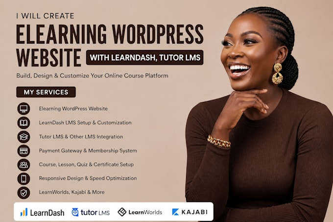 do online course of your elearning wordpress website, with learndash, tutor lms