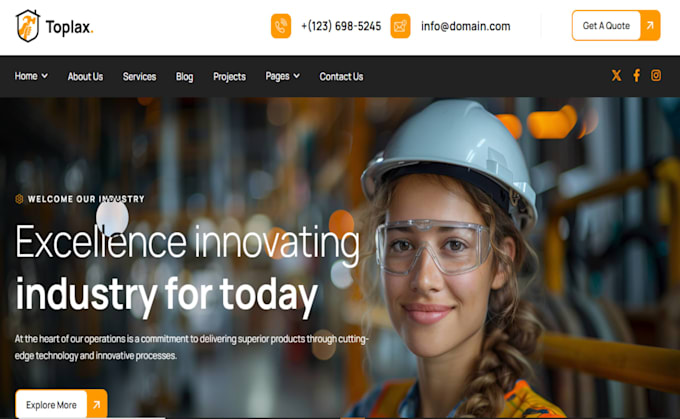 Design squarespace manufacturing website industrial factory website ...