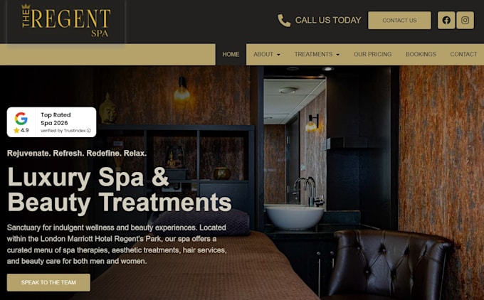 design professional wordpress spa website, massage therapy website