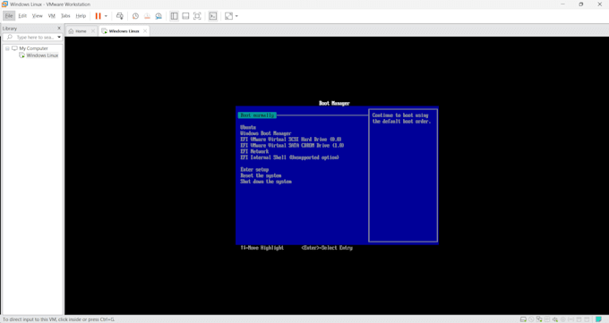 install linux in vmware workstation