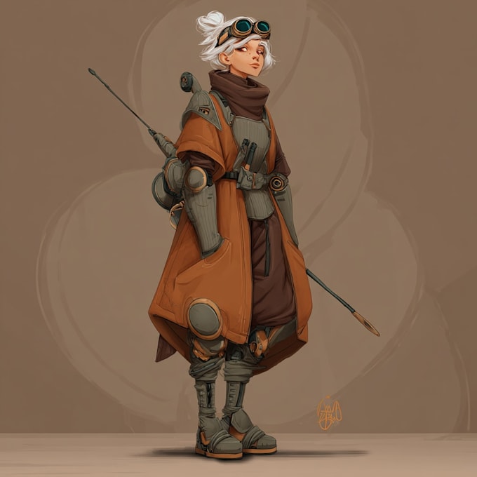 a sci fi character illustration or sci fi character