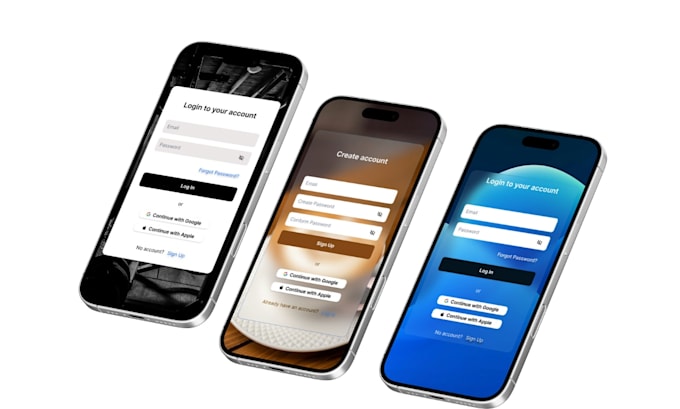 design login and signup screens using figma