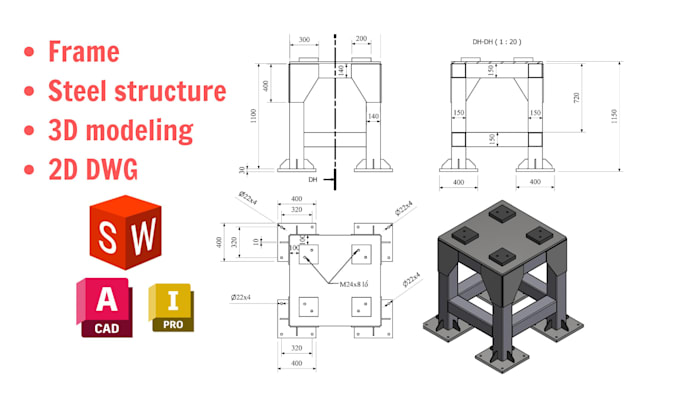 design steel structure and frame using solidworks weldments
