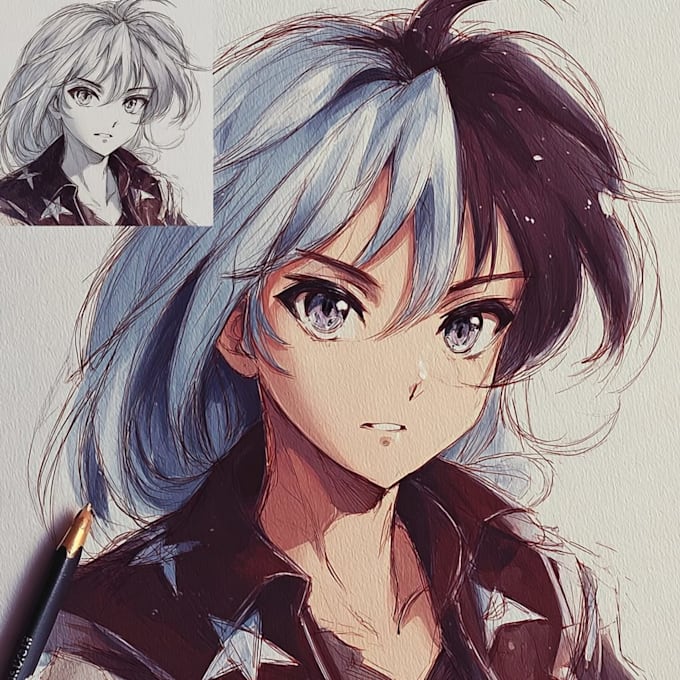 do anime character art for you
