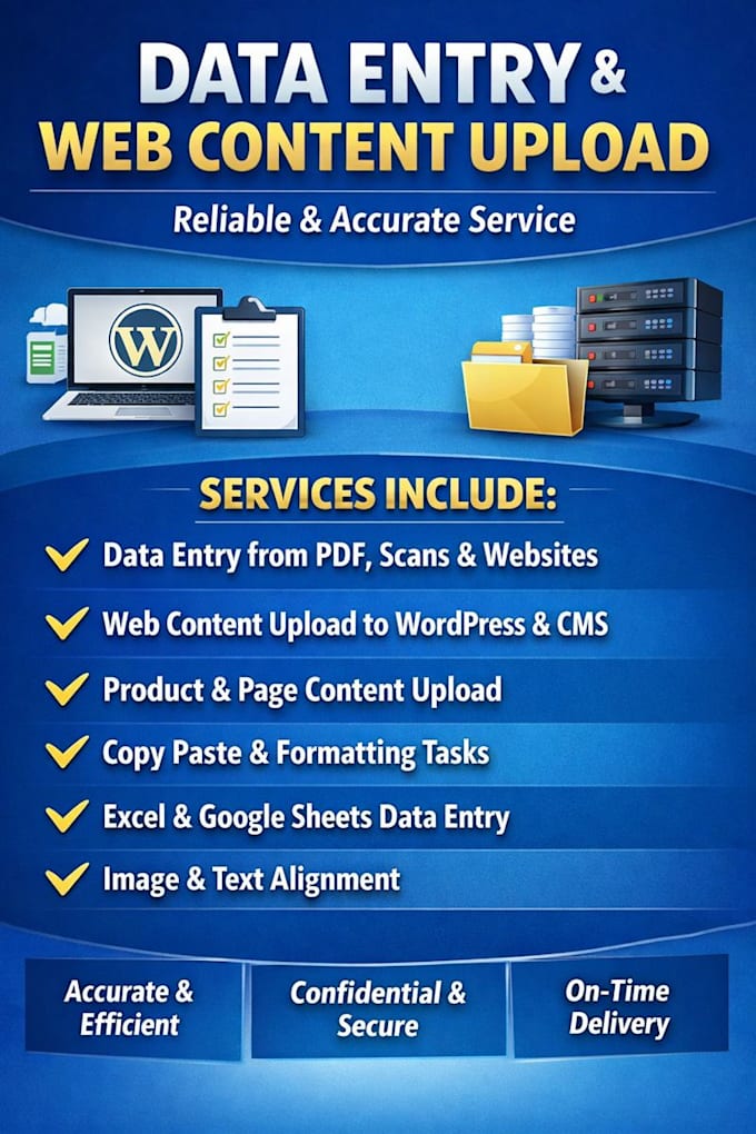 do accurate data entry and web content upload