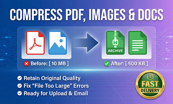 professionally compress and reduce PDF, image, and document file size