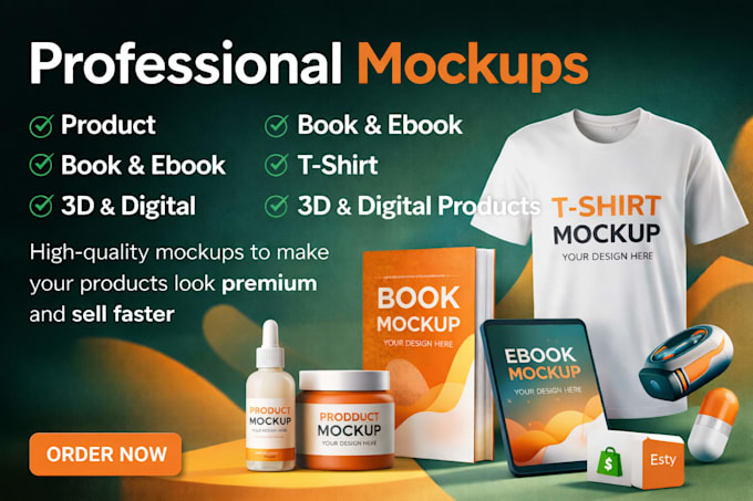 Create product mockup digital product mockup book mockup tshirt and 3d ...