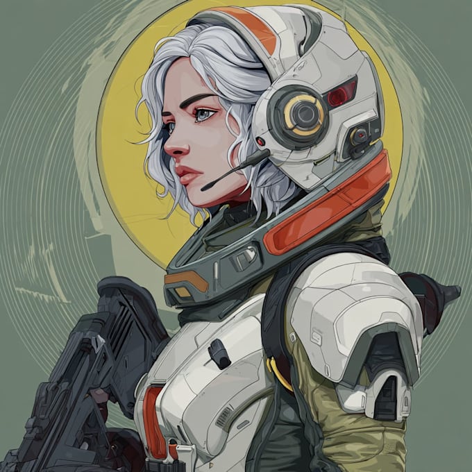 sci fi character illustration or sci fi character