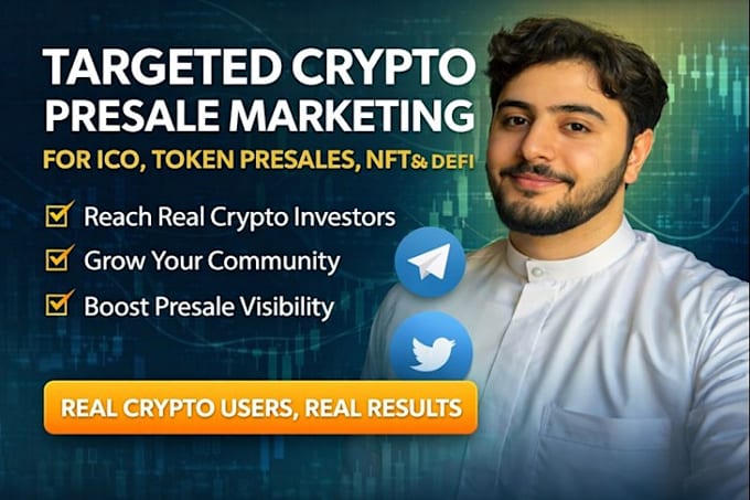 be your crypto presale marketing on twitter and telegram to targeted audience