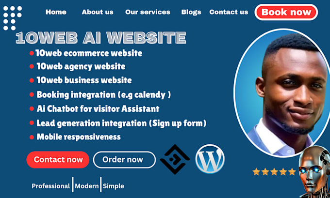 customize your 10web ai website, integrate mailchimp sign up form with booking
