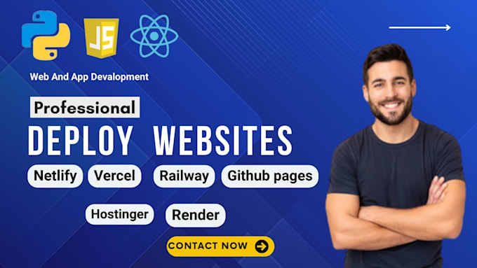 deploy react js or next js website to vercel, netlify, railway, or github pages