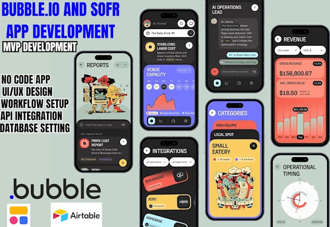 develop softr bubble io web app saas mvp startup app website adalo app softr app