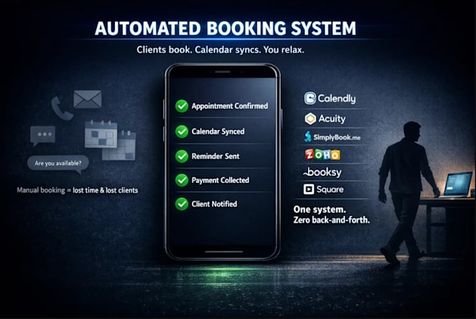 setup online booking, scheduling systems calendly, acuity, simplybookme, zoho