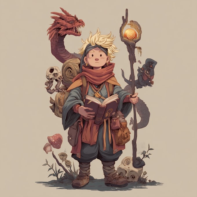 Draw dnd character, art fantasy, illustration for concept art by ...