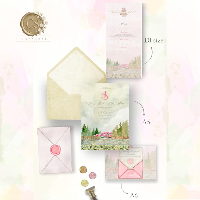 design stunning digital or printable wedding invitation suites