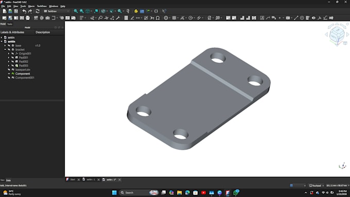 design 3d model for mechanical parts in step, stl