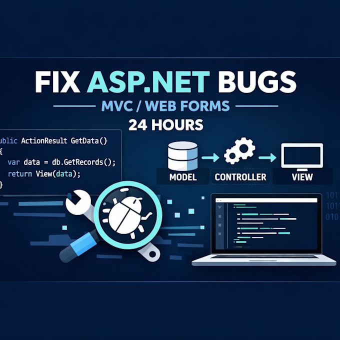 fix asp dot net mvc and web forms bugs in 24 hours