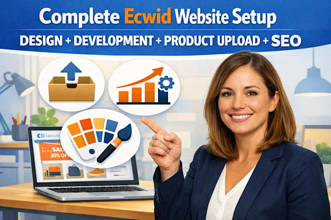 build ecwid ecommerce website store design development product upload seo expert