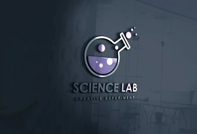design a creative laboratory logo with classic scientific style