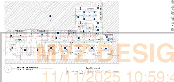 revise and relocate commercial fire sprinkler drawings