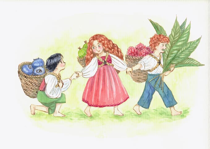 create a traditional hand painted illustration