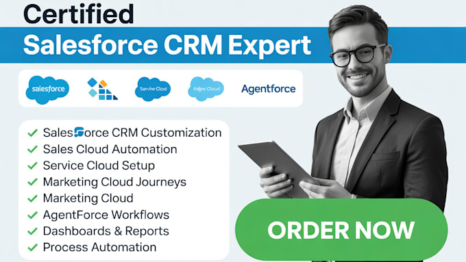 customize salesforce CRM, sales cloud, service cloud, marketing cloud, agentforc